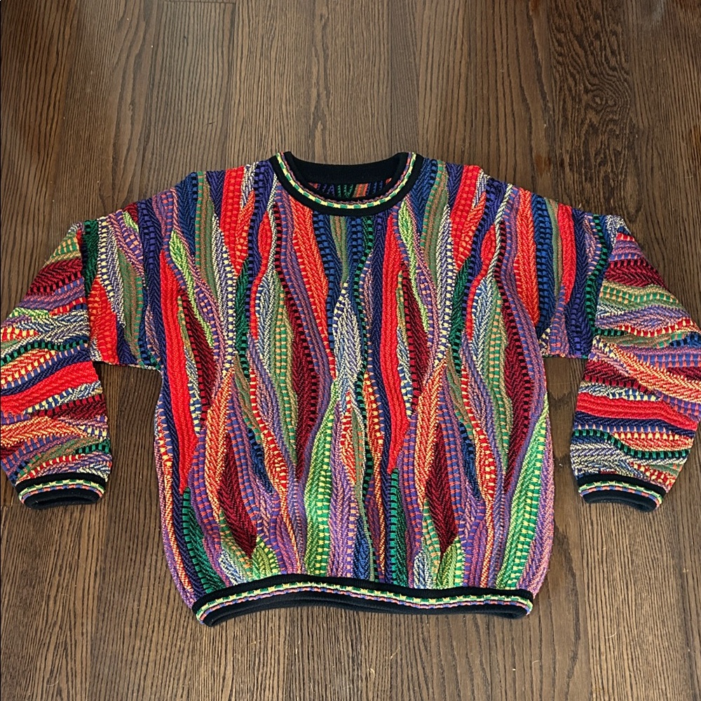 Vtg Tundra Coogi like rainbow Crewneck Sweater Bill Cosby Vtg sweater XL